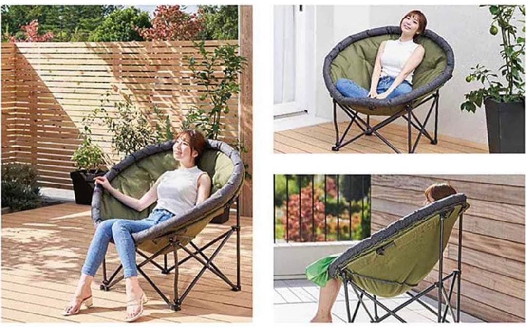 【新品未使用】ルオーダ　折りたたみフルムーンチェア　キャンプ用チェア