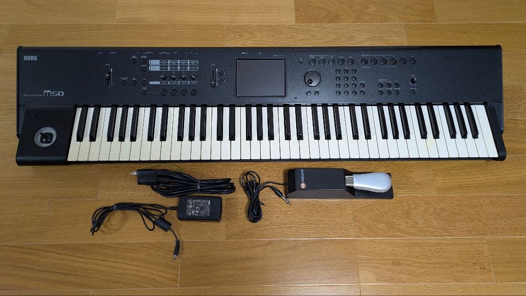 【持病対策済】KORG M50-73+純正電源アダプター、ダンパーペダル付