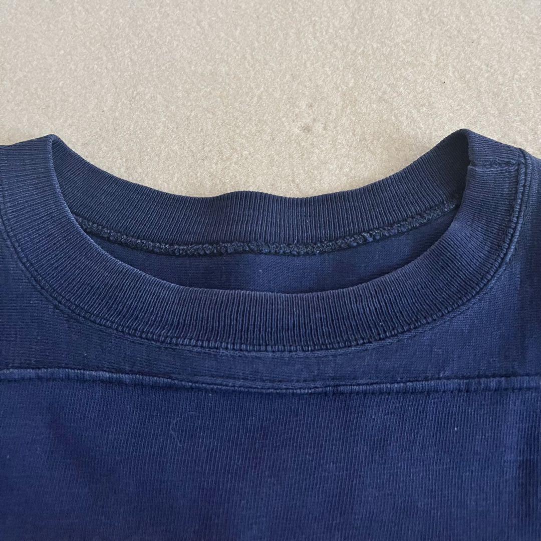 【L】60s champion フットボールTシャツ ネイビー タタキタグ