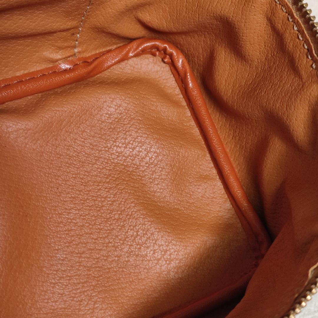 80-4 セリーヌ CELINE マカダム柄 バニティ バッグ PVC レザー