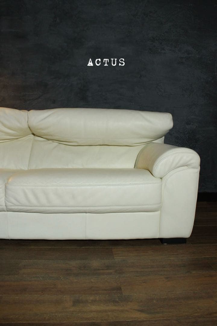 首都圏送無料〜ACTUS SHUL 総本革 3人掛け 超極上 当時35万 ソファ