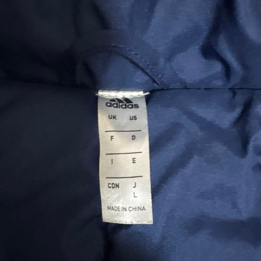 【中古・美品】松本山雅　adidas ネイビー ベンチコート Lサイズ