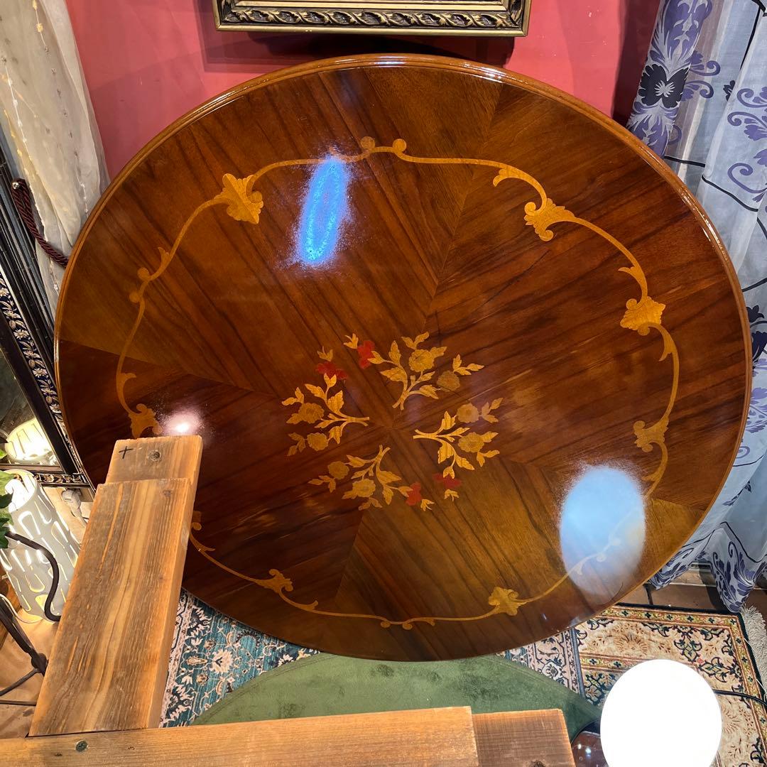 meru 様専用引取価格 ヴィンテージ イタリアン象嵌 ラウンドテーブル