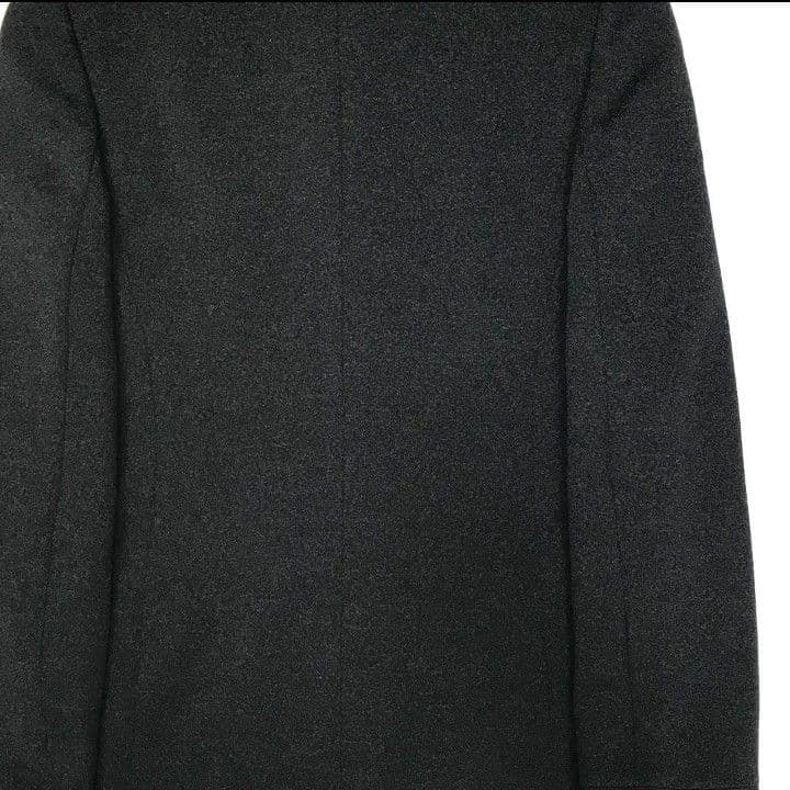 美品ジョルジオアルマーニ ステンカラーコートブラック イタリア製M ノーカラー