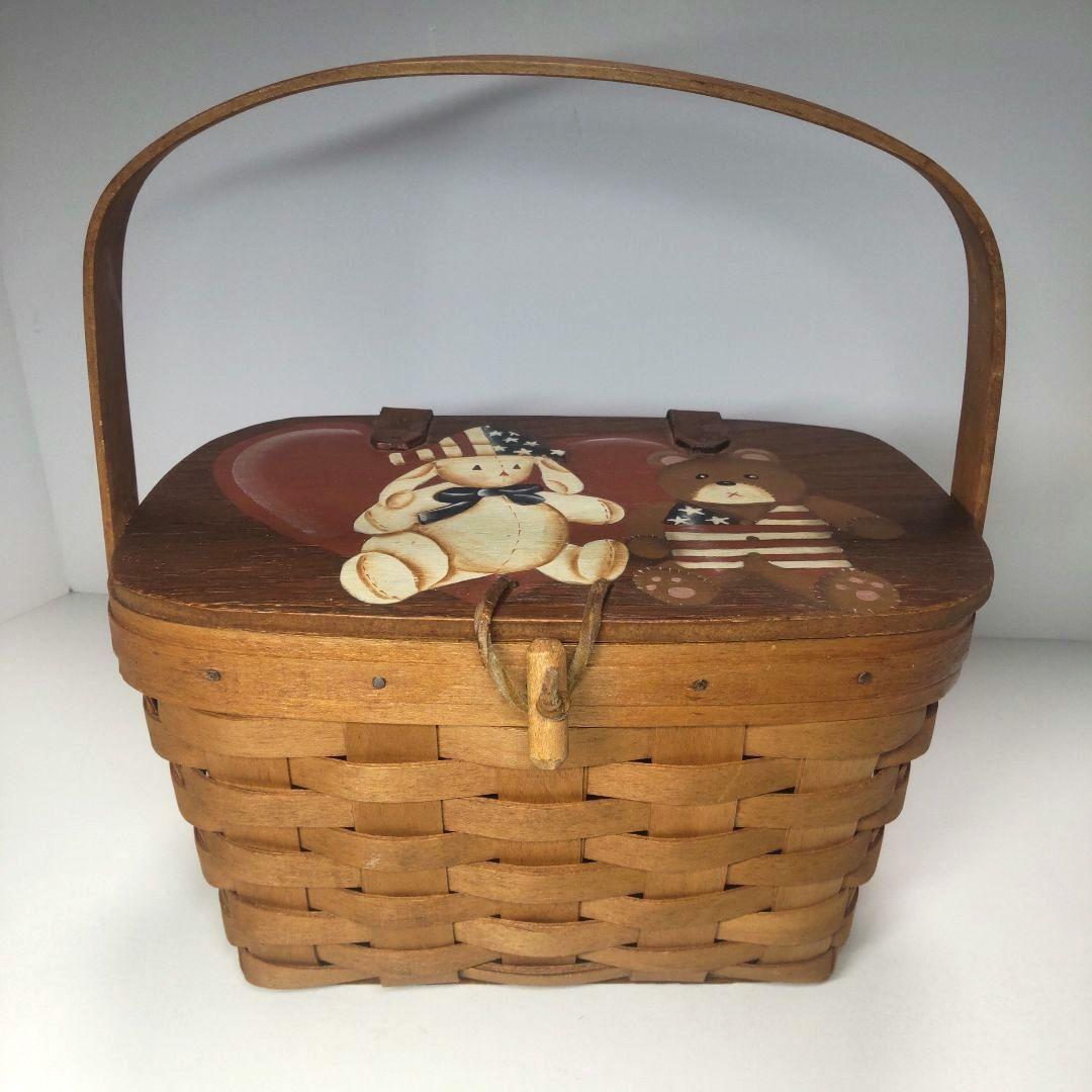 ロンガバーガー longaberger 小物入れ ヴィンテージ木製バスケット