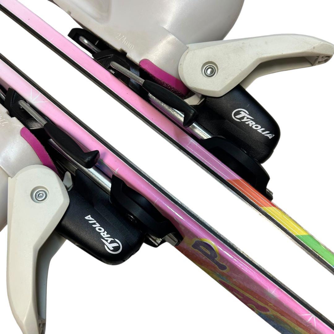 ①106cmKAZAMAブーツストック ジュニアスキー3点セットピンク