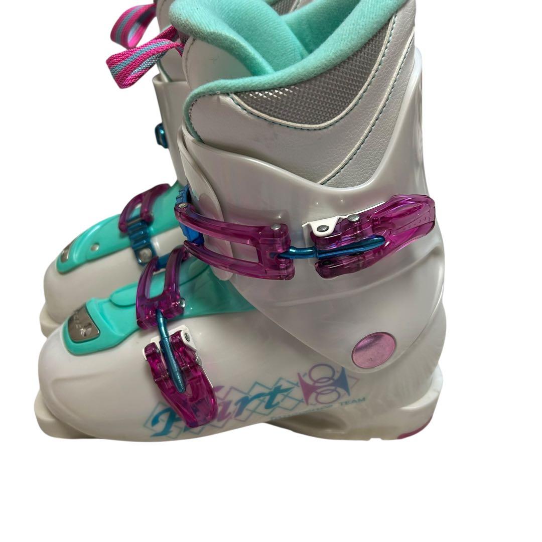 ①106cmKAZAMAブーツストック ジュニアスキー3点セットピンク