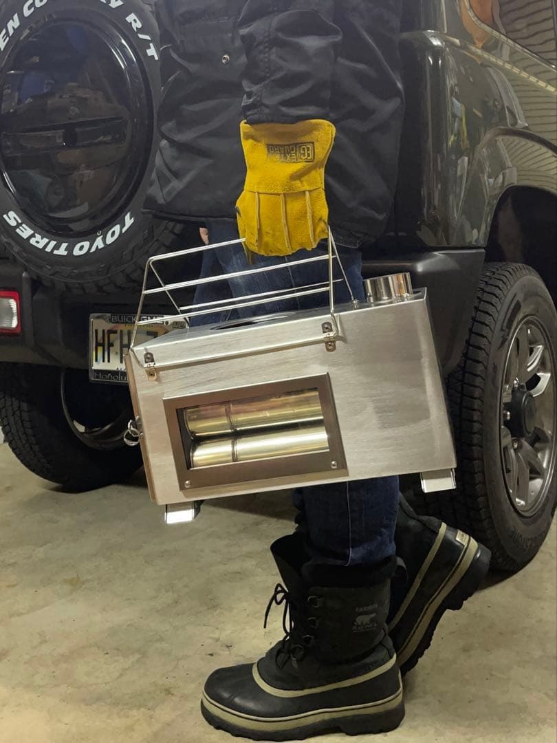 【新品】薪ストーブ キャンプ 3面ガラス ステンレス アウトドア