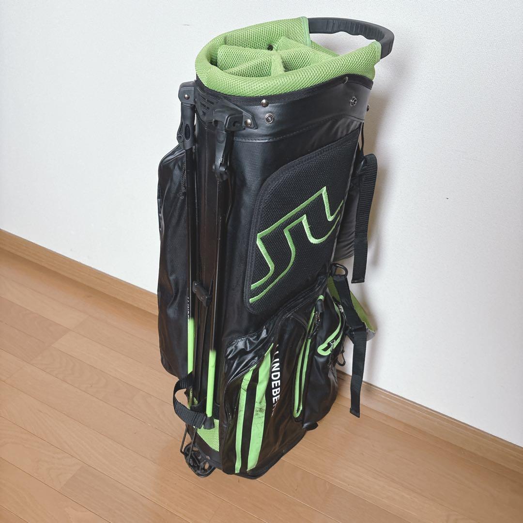 K355 J.LINDBEBRG スタンドキャディバック グリーンブラック