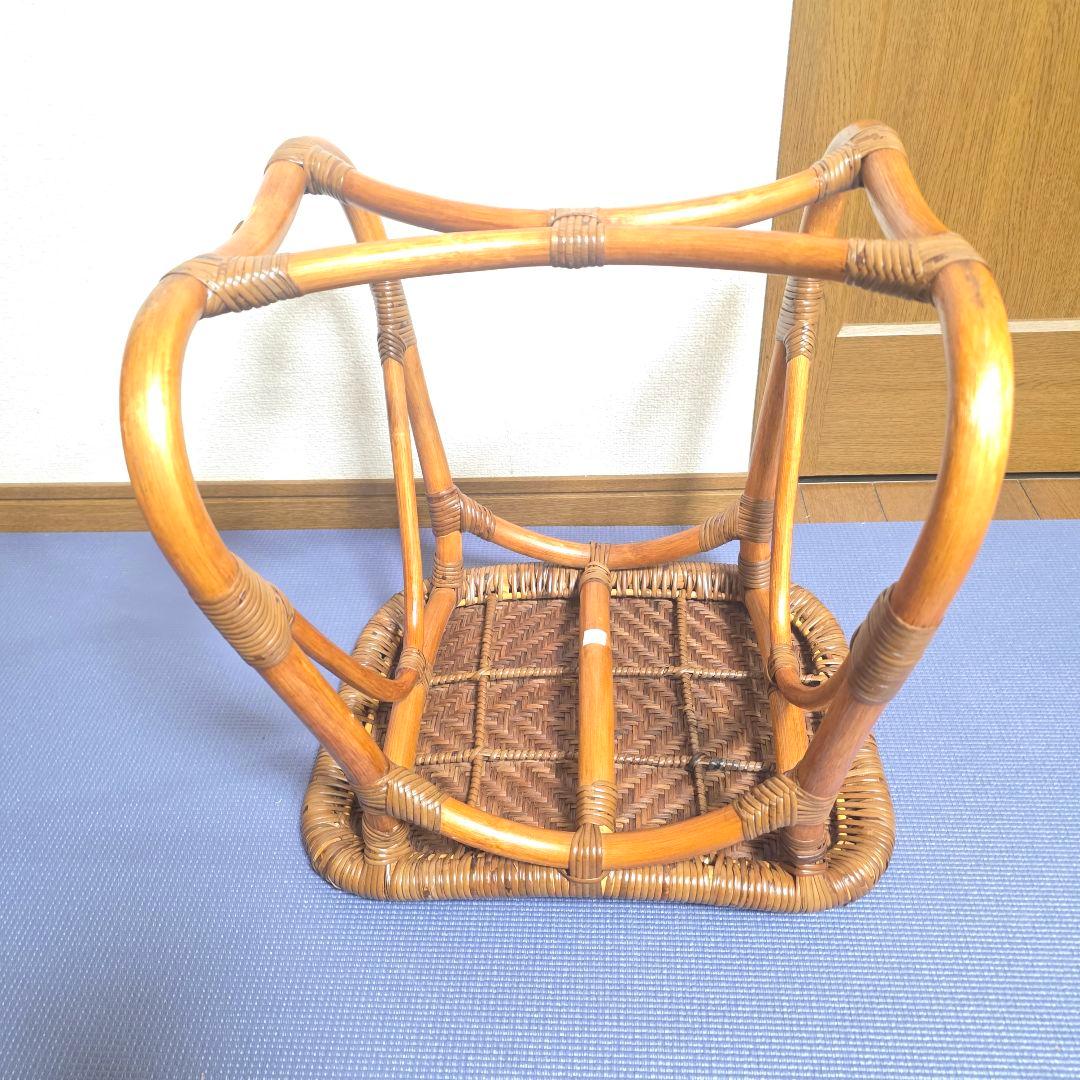 315】KAZAMA カザマ ラタン スツール 籐 レトロ インテリア 椅子