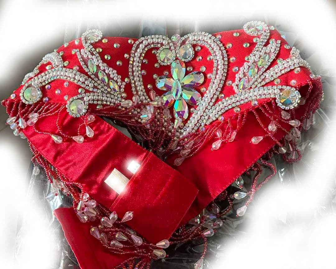 ベリーダンス衣装 ブラベルトセットアップ 白/黒/赤 オーダーメイド