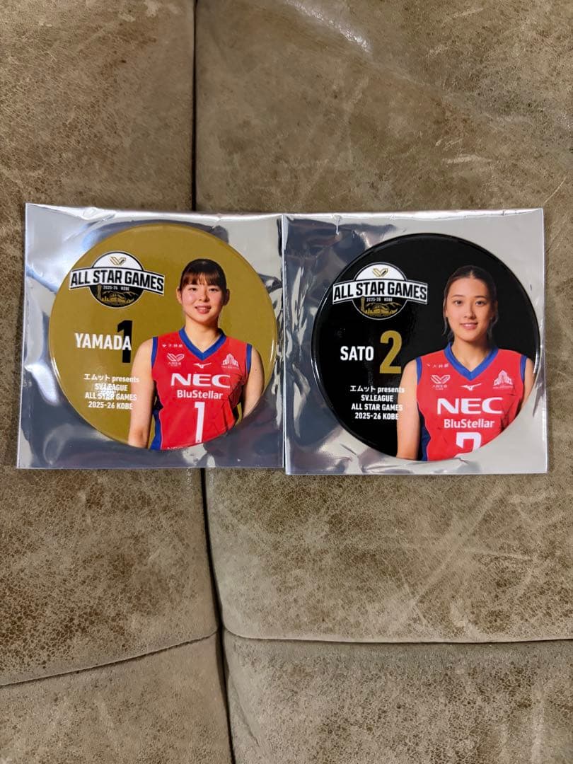 SVリーグ オールスター 限定缶バッジ 山田 佐藤necレッドロケッツ川崎