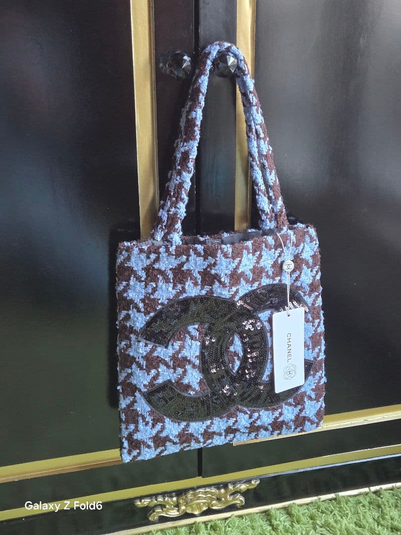 G*フ様 シャネル ビューティー ノベルティ トートバッグ 千鳥格子柄