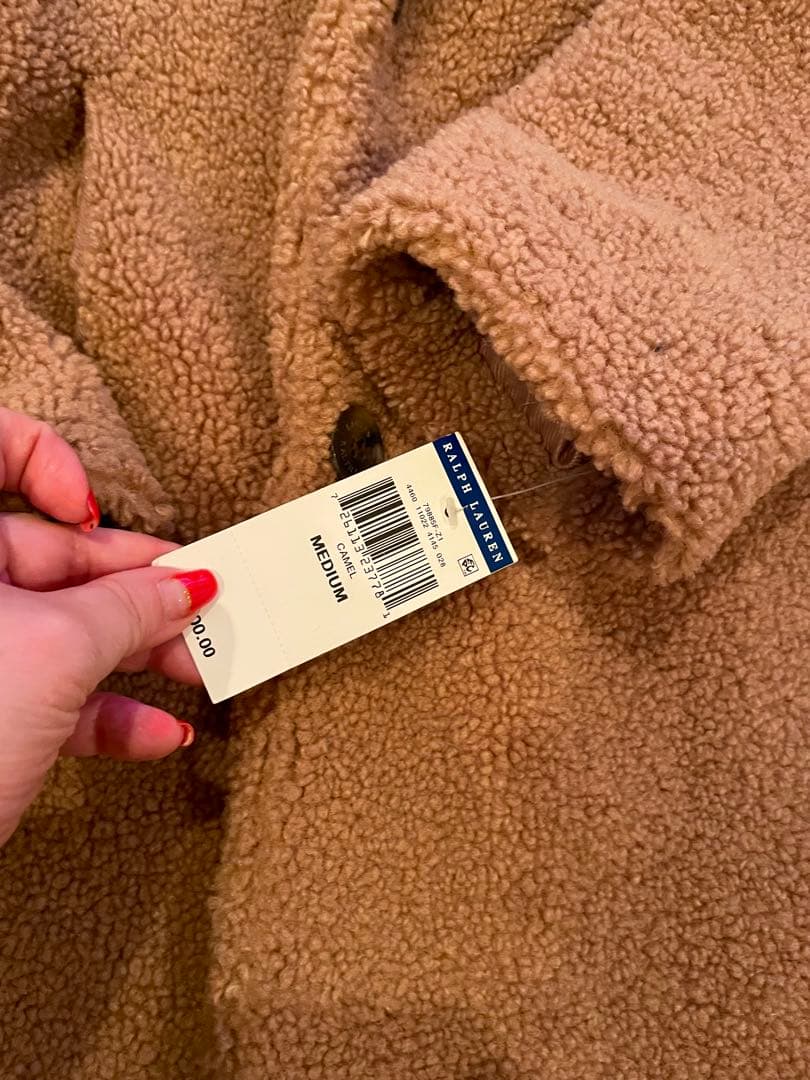 ラルフローレン キャメル-テディベア色 ボアコート Mサイズ