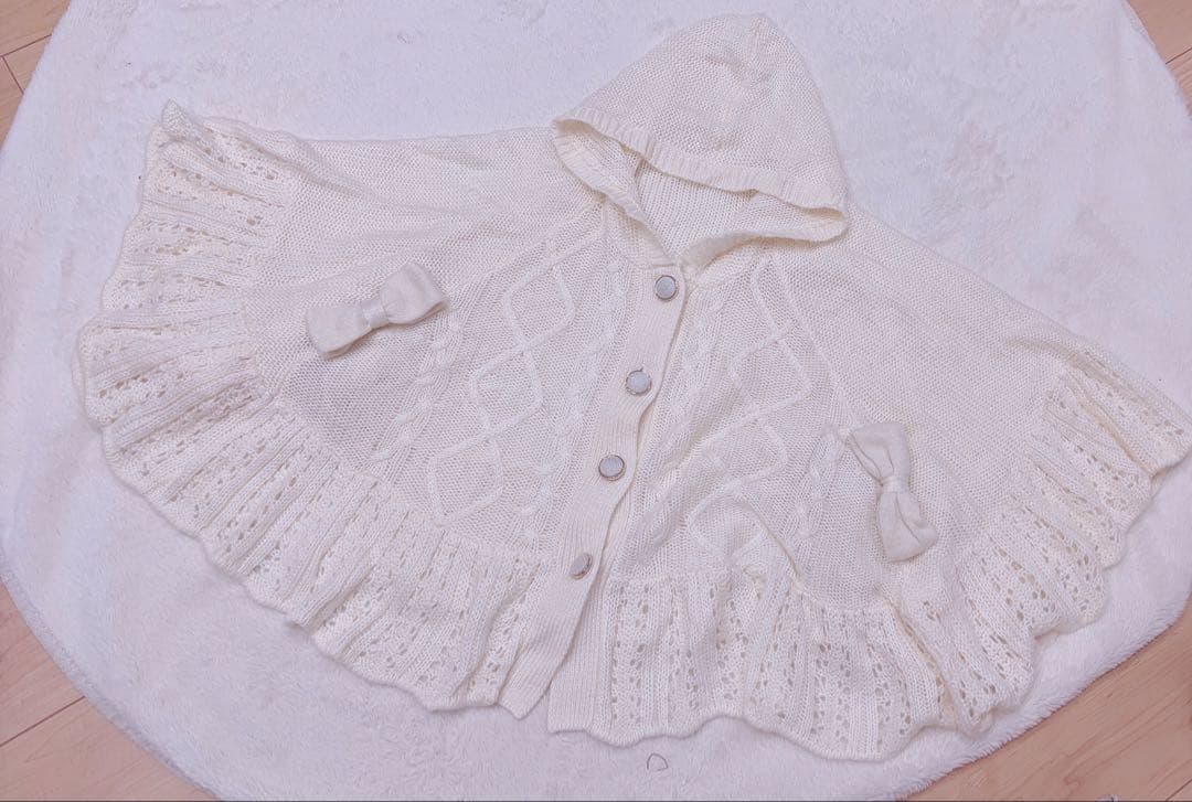 Lizmelo ホワイトニットポンチョ リズメロ リズリサ 平成 y2k - メルカリ