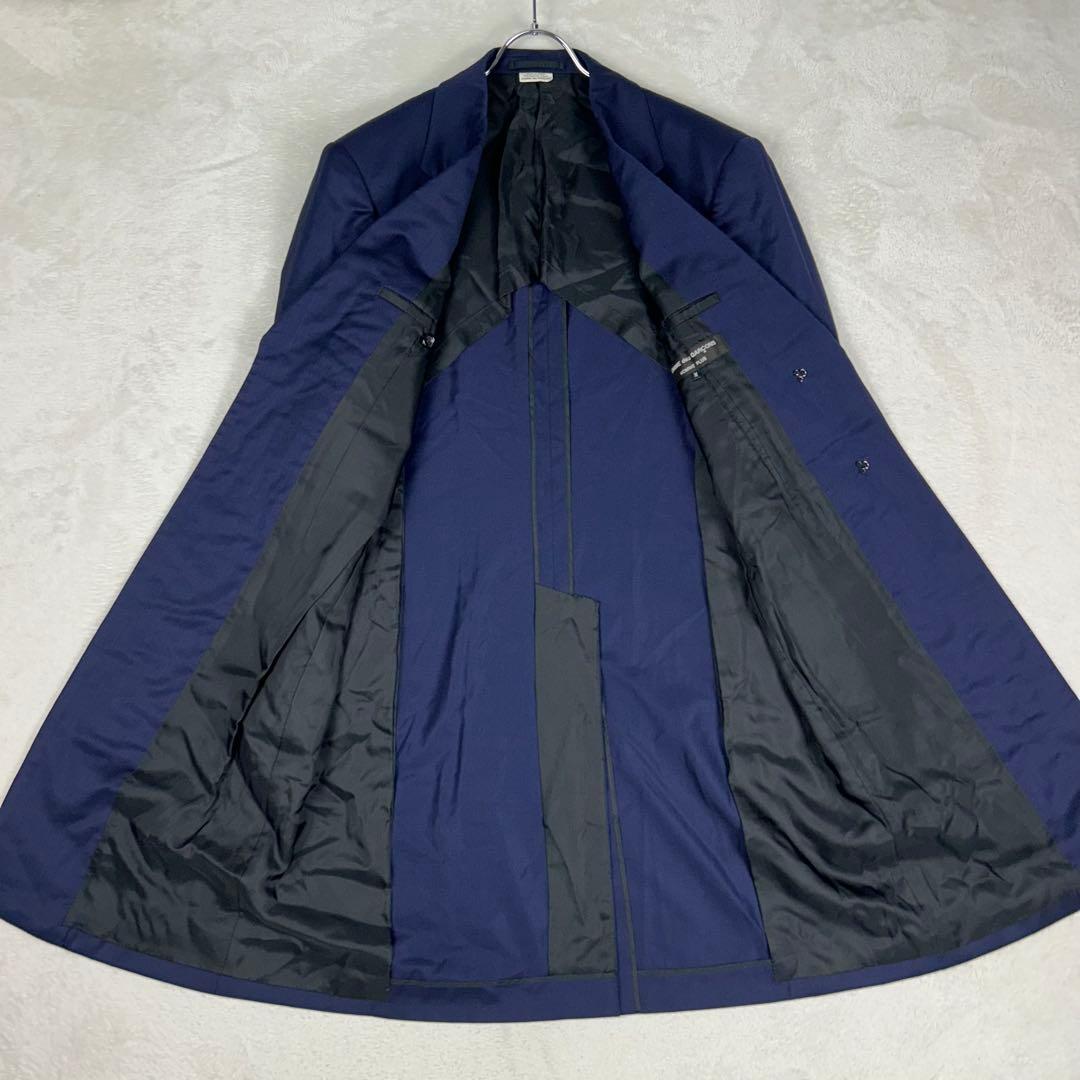 コムデギャルソンオムプリュス 21SS ウール チェスターコート ネイビー M