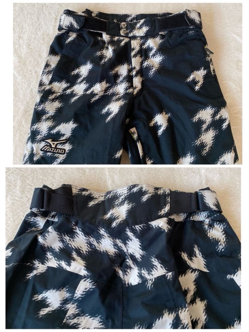 MIZUNO HEADチームロゴ　スキーウェア　セットアップ　L 総柄　紺色