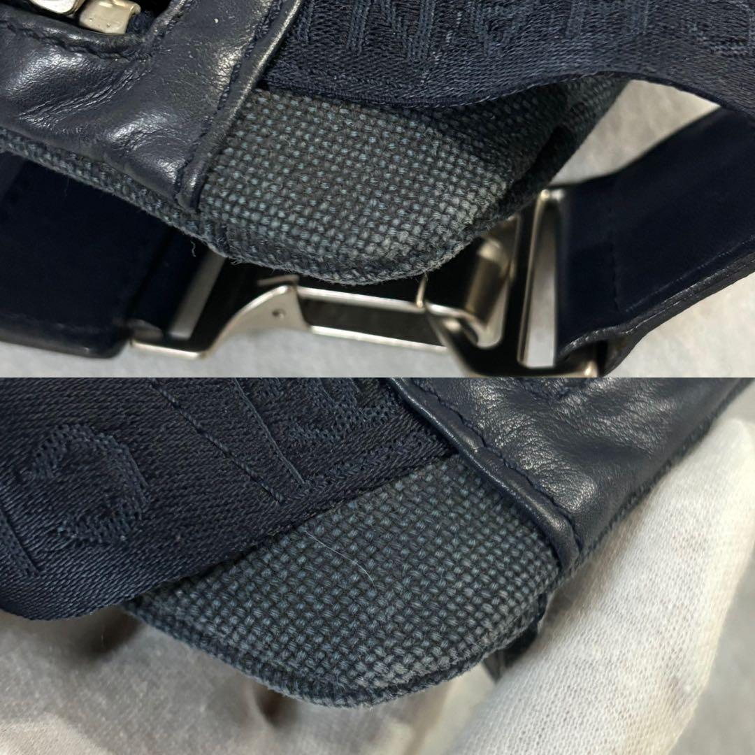 ［美品］シャネル　スポーツライン　ウエストポーチ　デカココ　ネイビー　キャンバス