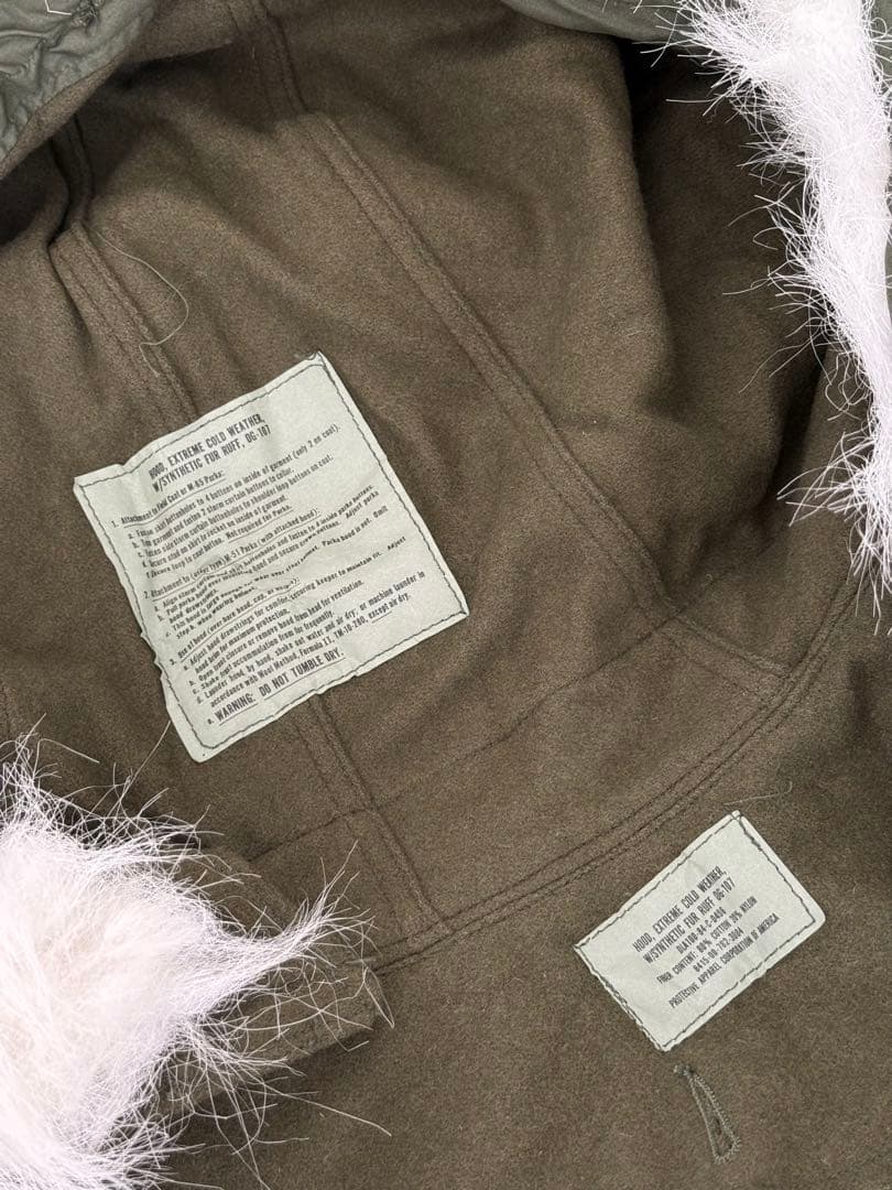 米軍実物 M-65 フィッシュテール フルセット XS 初期型 アルミジップ