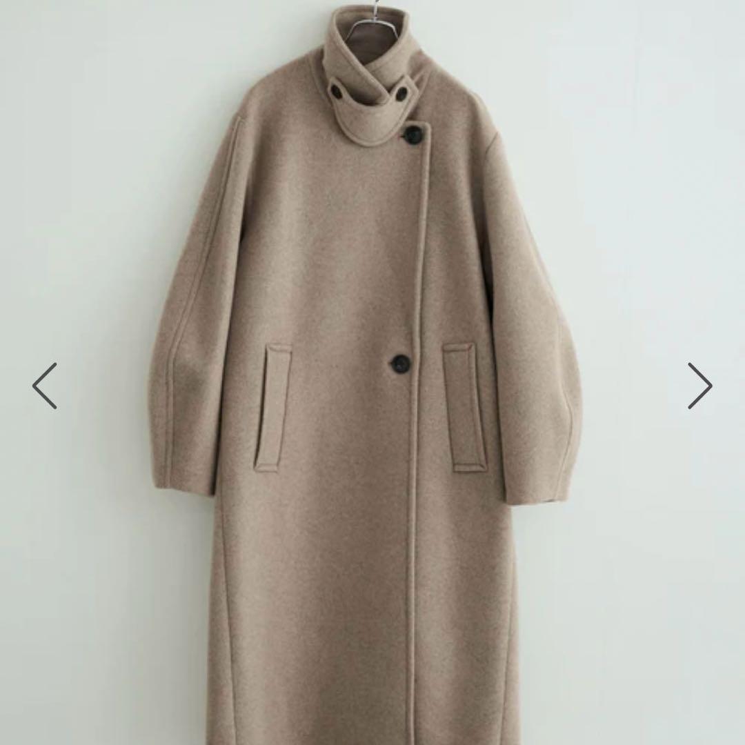 アダムエロペ 38 ウールボンディングロングコート ベージュ