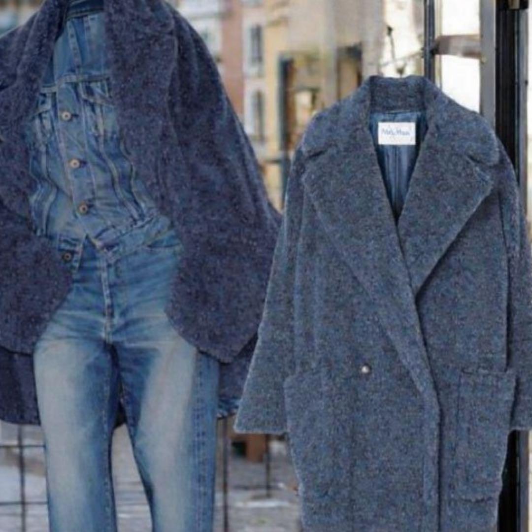 MaxMaraテディベアコートブルージーンズGIRL1 希少 美品xs