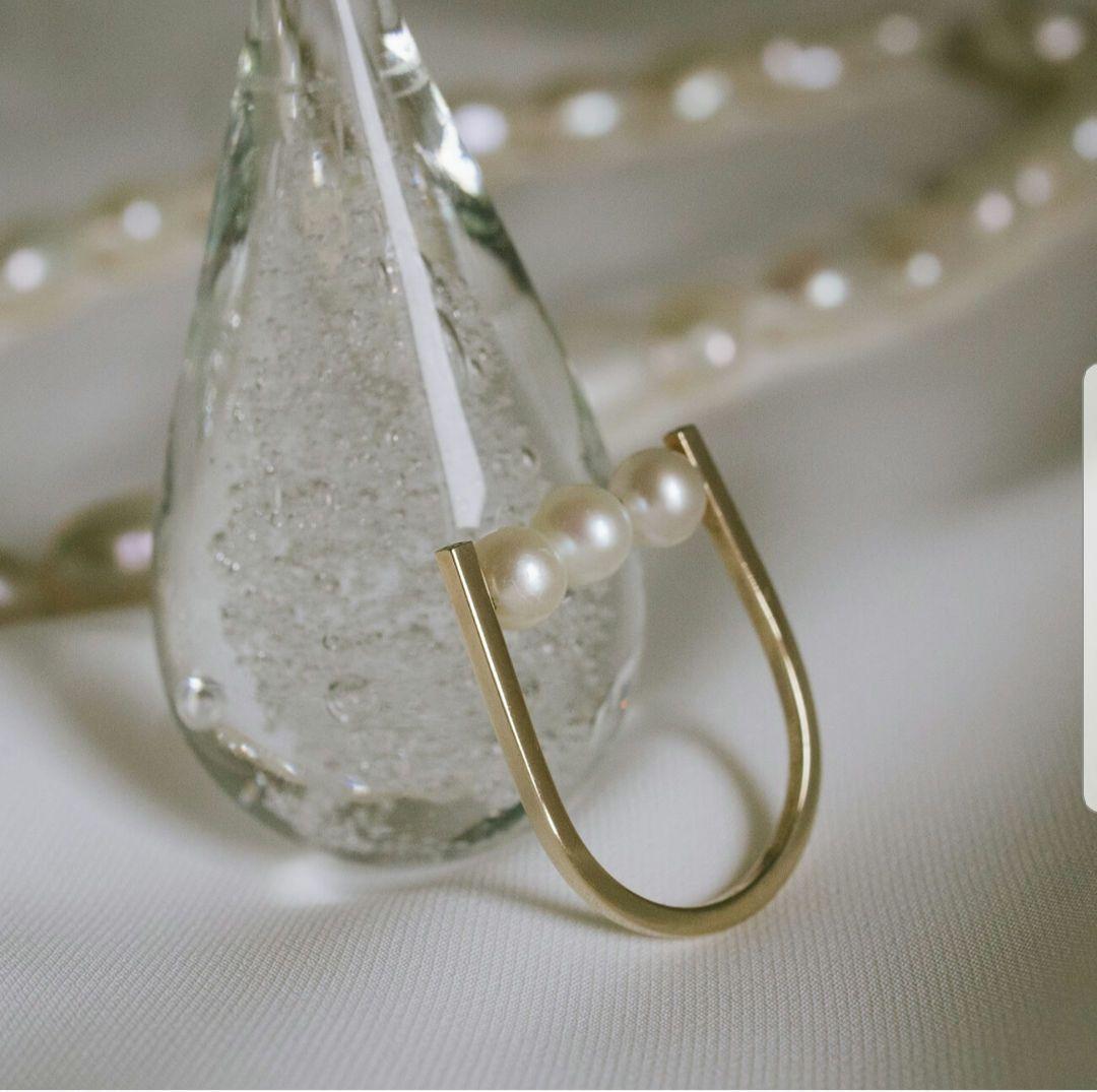 10K Toroise トロワゼ】3連パールリング/9号 - メルカリ