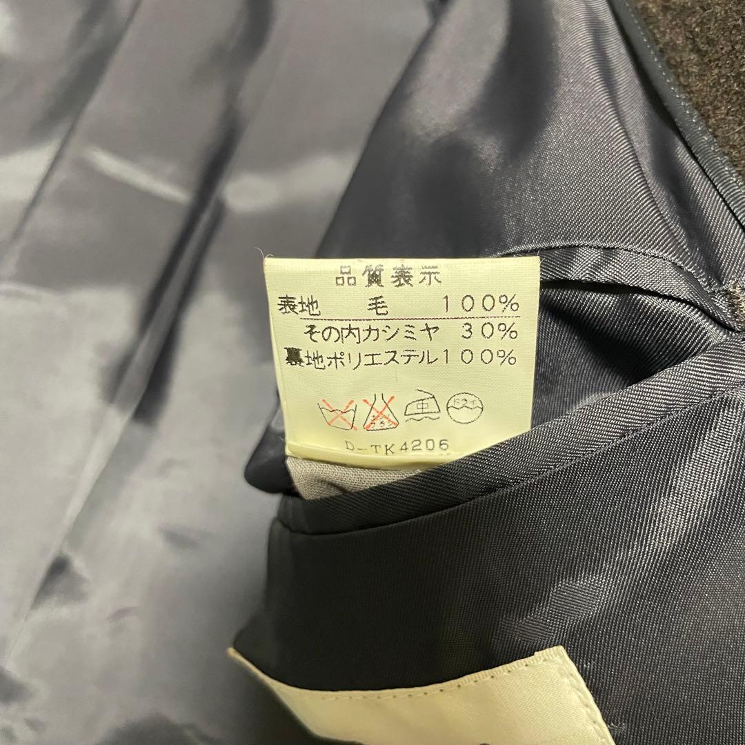 【イタリア製生地×カシミヤ30%】極美品 ダブルチェスターコート ブラウン XL