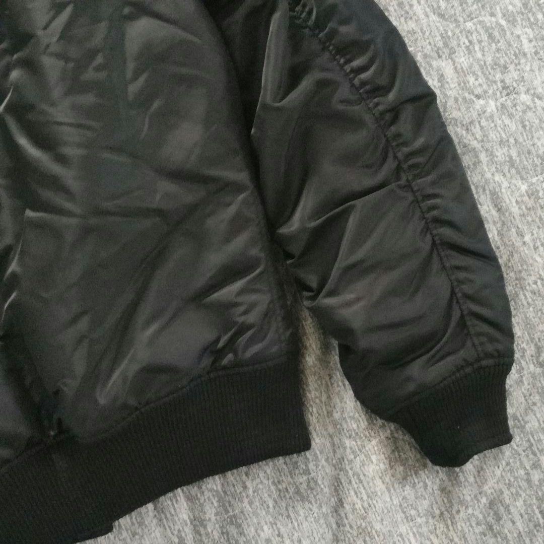 希少サイズ 3L SIMPSON MA-1 フード着脱可 フライトジャケット 黒