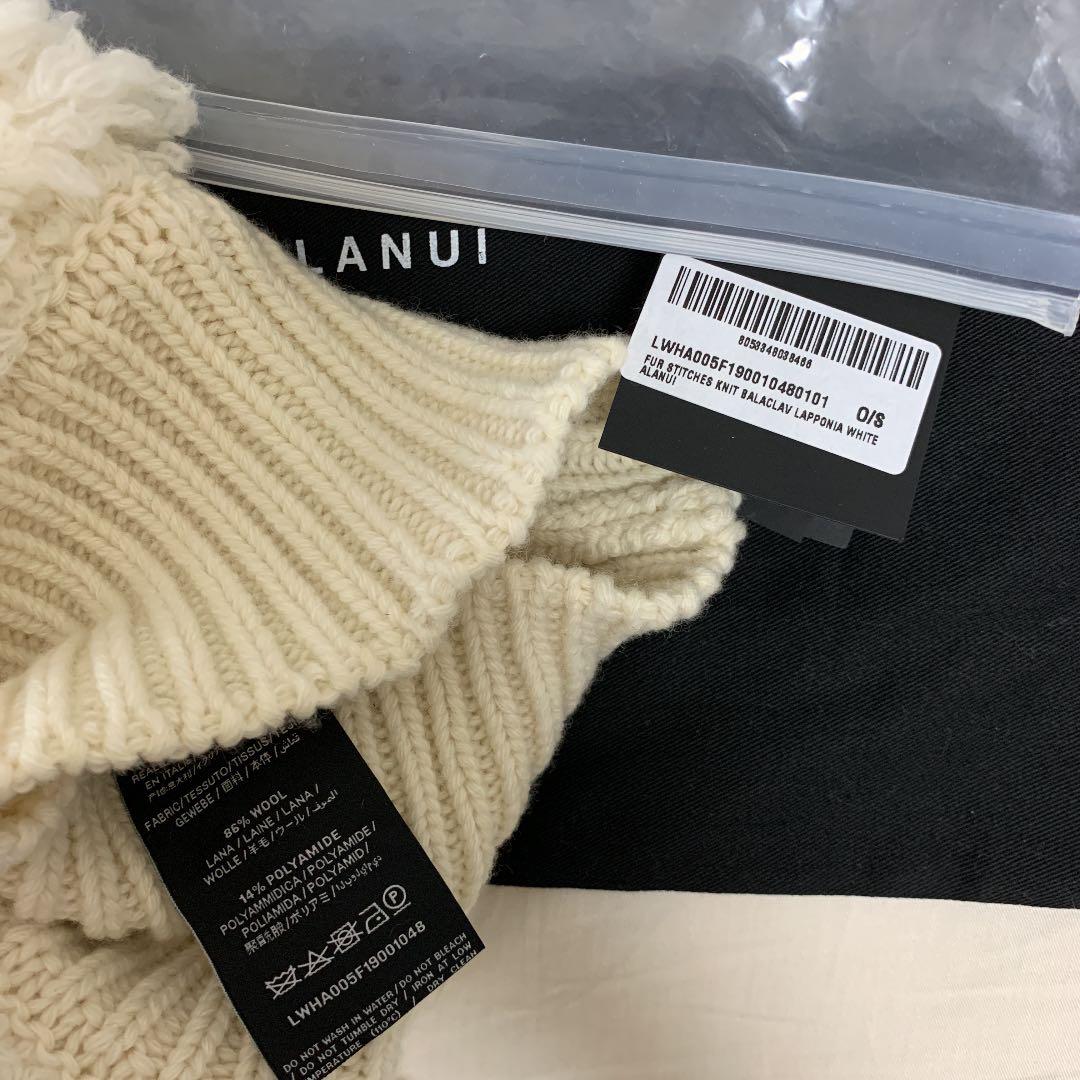 オフホワイト ウール ファー スティッチ バラクラバ ALANUi｜2025年