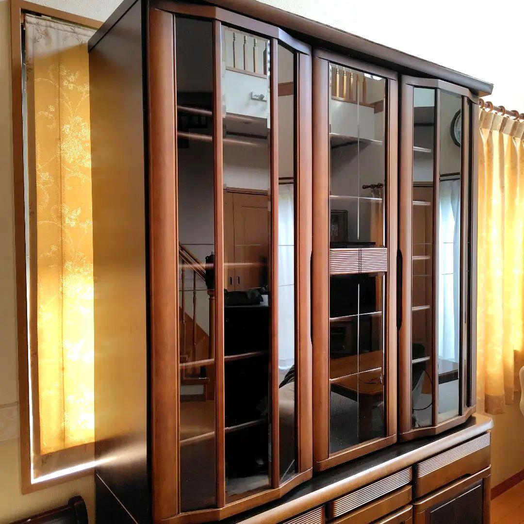 木製ディスプレイキャビネット 食器棚 木製品 大容量