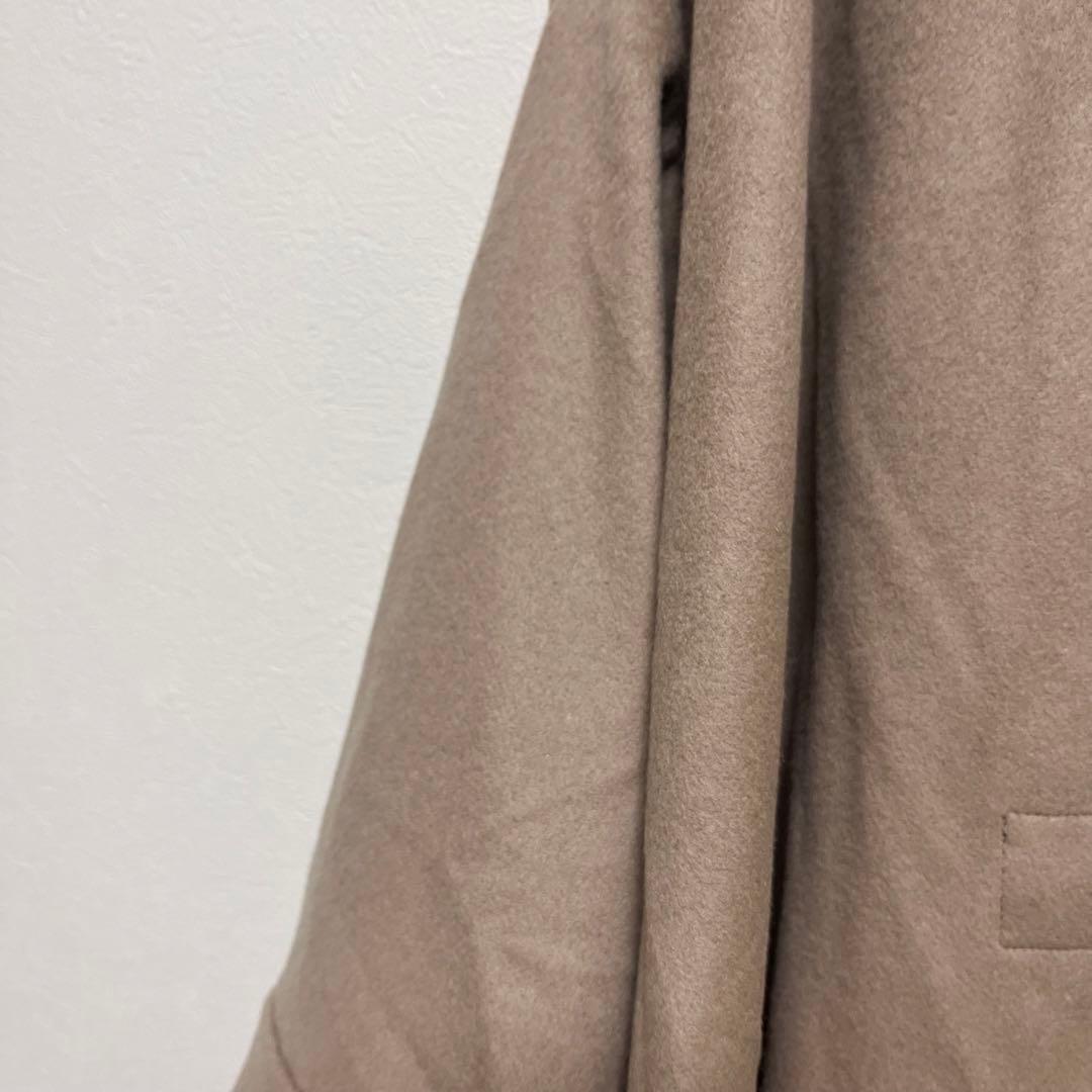 ハウスオブロータス　カシミヤ混　ビーバーポンチョコート　ロング丈