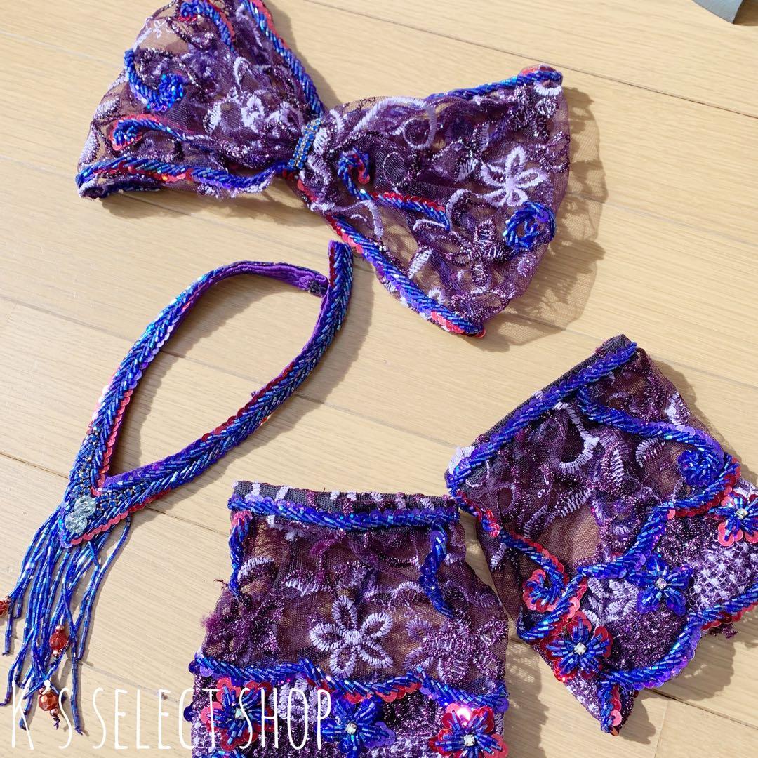 MAY】トルコ製 ベリーダンス 衣装 フレアスカート パープル - メルカリ
