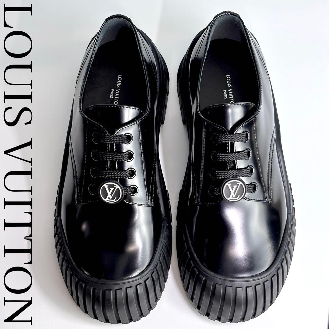 【超美品 24AW】ルイヴィトン ルビーライン ダービー レザー LVロゴ 厚底