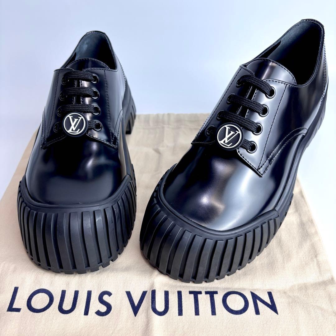 【超美品 24AW】ルイヴィトン ルビーライン ダービー レザー LVロゴ 厚底