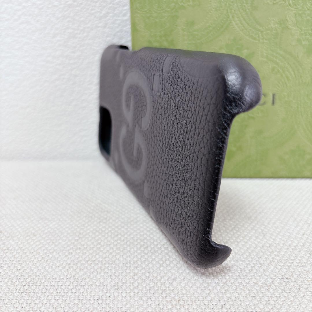 iPhone15ケース　GUCCI 新品　GGレザー　スマホケース