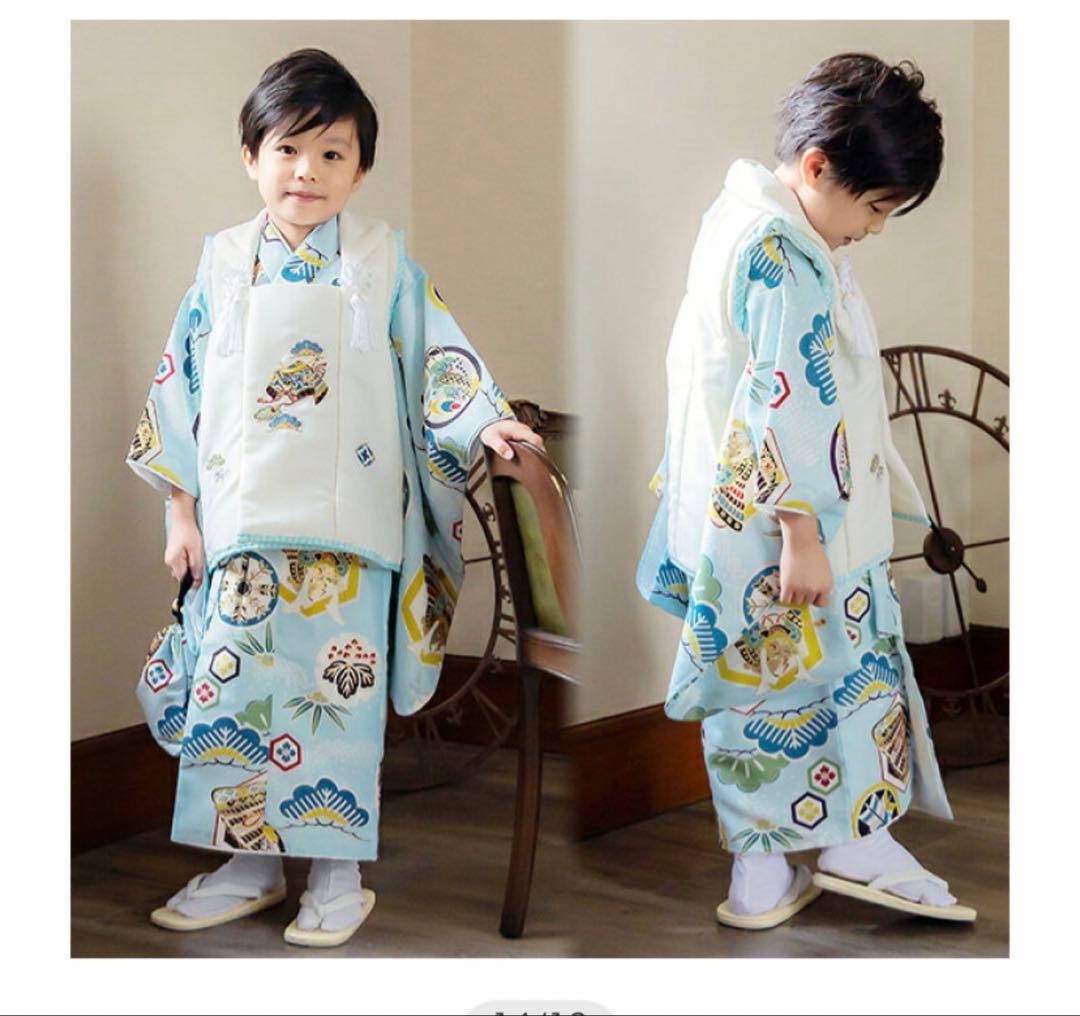 3歳　七五三用水色着物セット