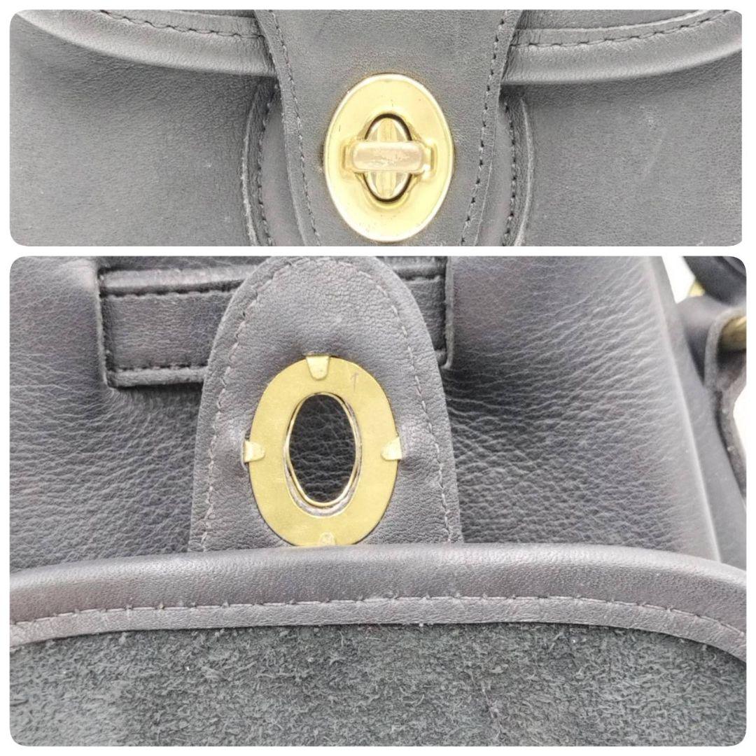 希少 美品✨️オールドCOACH 9992 ターンロック巾着リュック 黒 本革