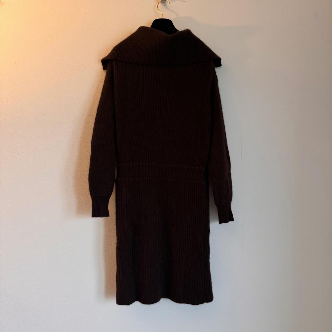 Her lip to ハーフジップニットミニドレス　こじはるブラウンニットワンピ