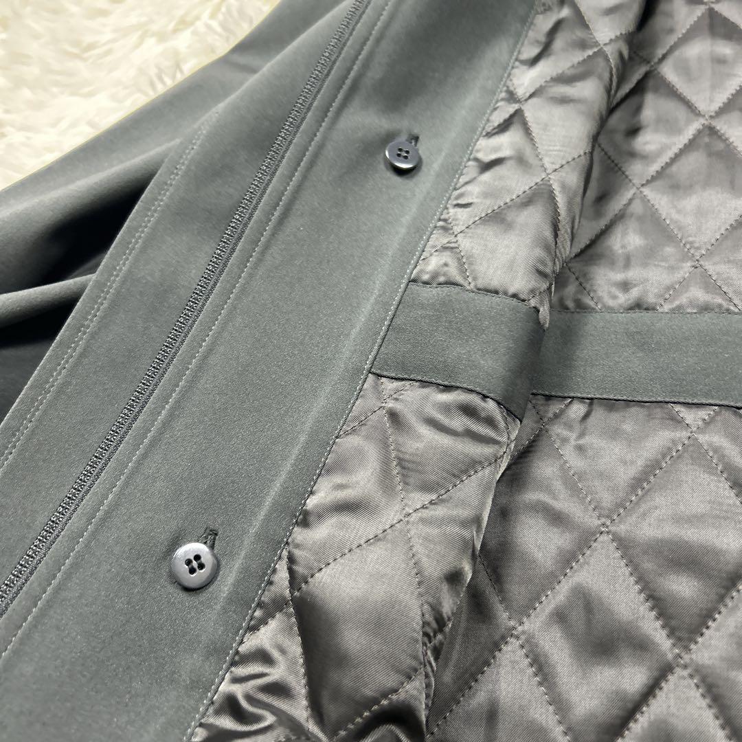 美品　ダーバン　ステンカラーコート　比翼　キルティングライナー着脱可　黒