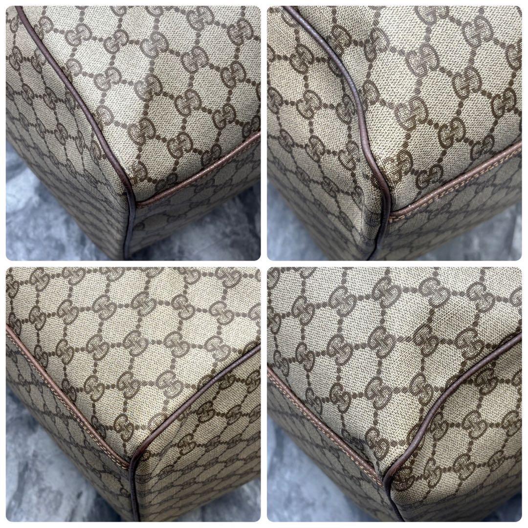 ✨美品✨GUCCI GG ボストンバッグ ベージュ ブラウン 金具 レザー ロゴ