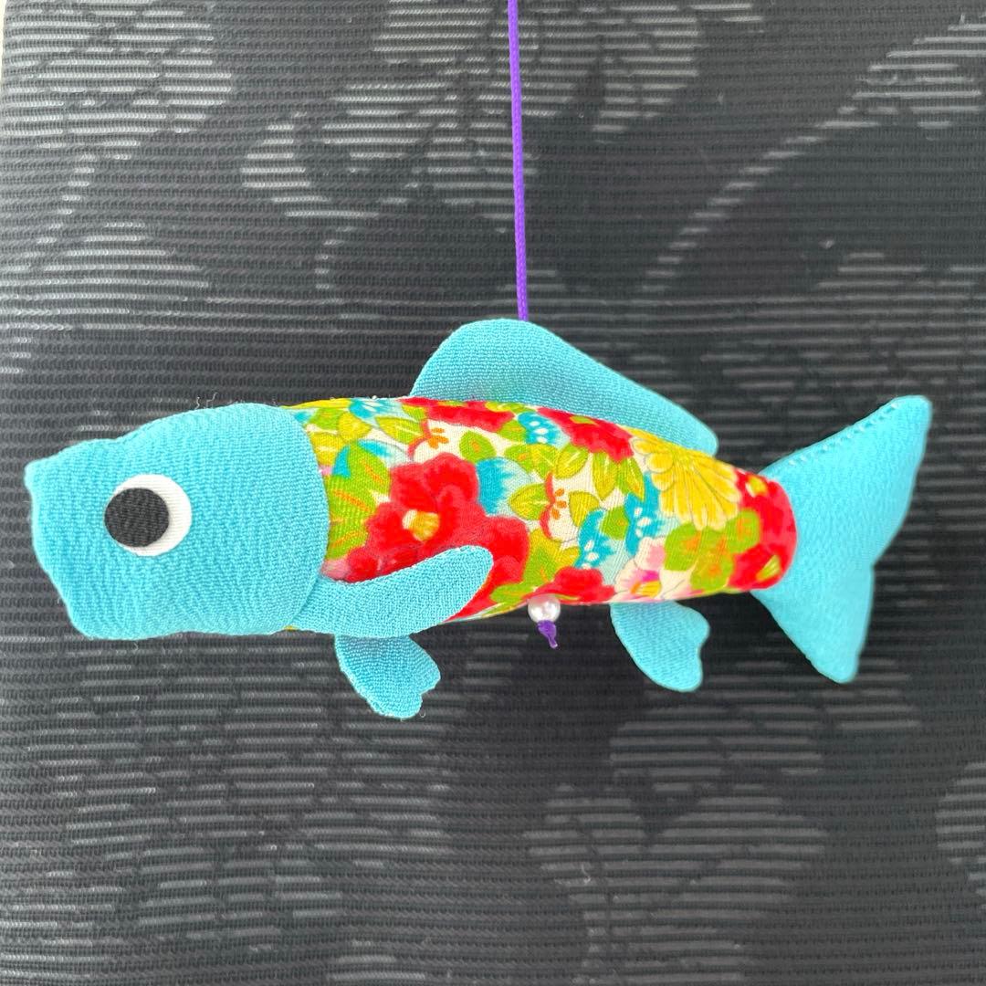 140 ちりめん細工　端午の節句タペストリー　吊るし飾り　古布