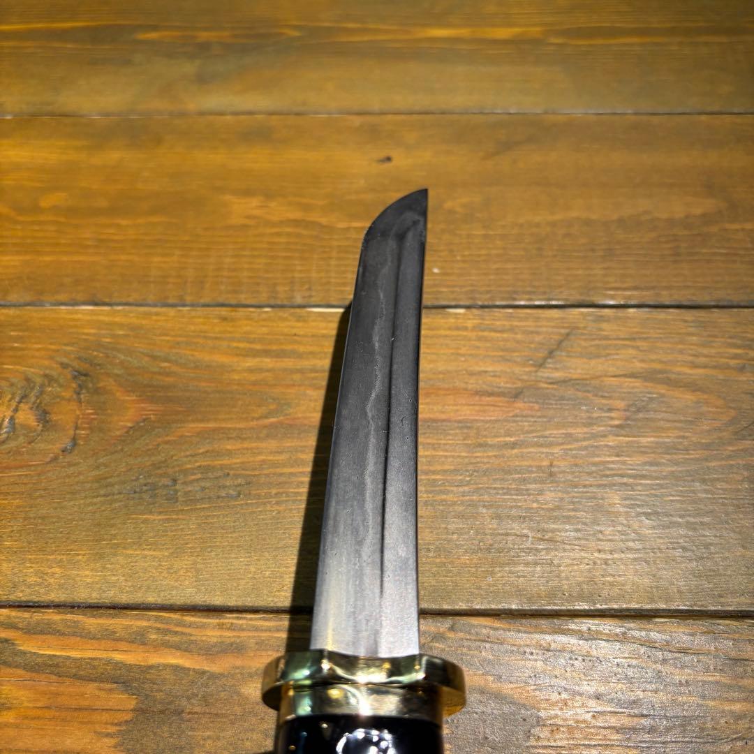 日本刀残欠クラフトナイフNo.76 政常 切先 黒鞘