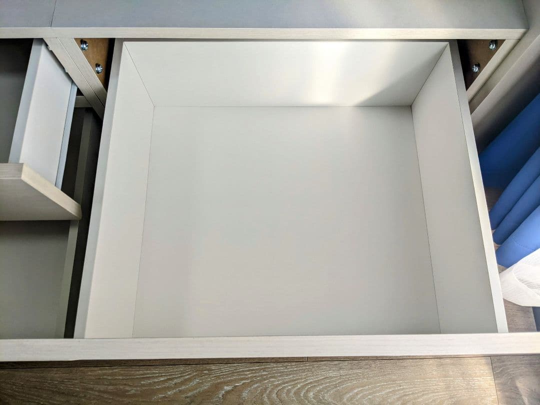 収納付き シングルベッドフレーム ホワイト 引き出し付き