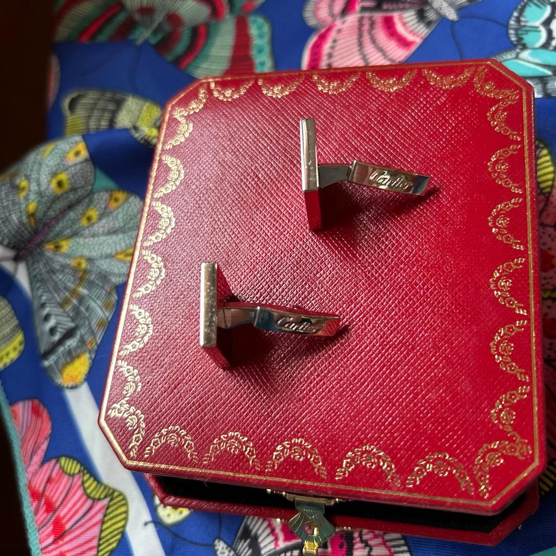 Cartier 幾何学模様 カフリンクス 専用ケース付き