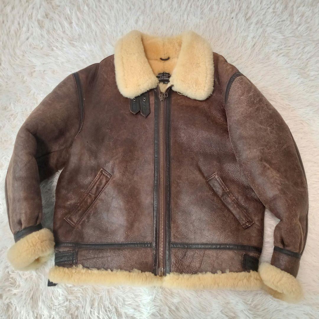 希少】 ロッキートップ フライトジャケット B-3 リアルムートン B3 40