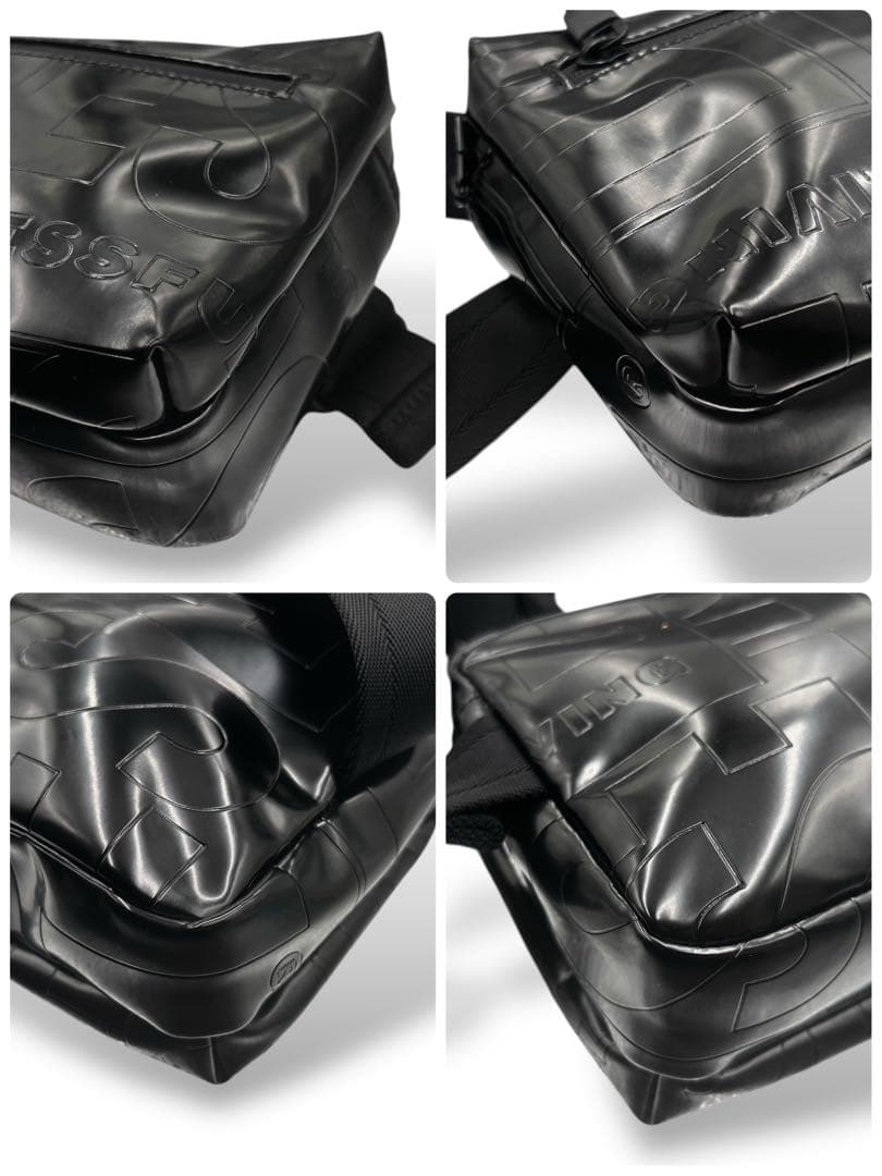 【美品】ディーゼル　ボディバッグ　ウエストポーチ　黒　ロゴ柄　男女兼用　斜め掛け