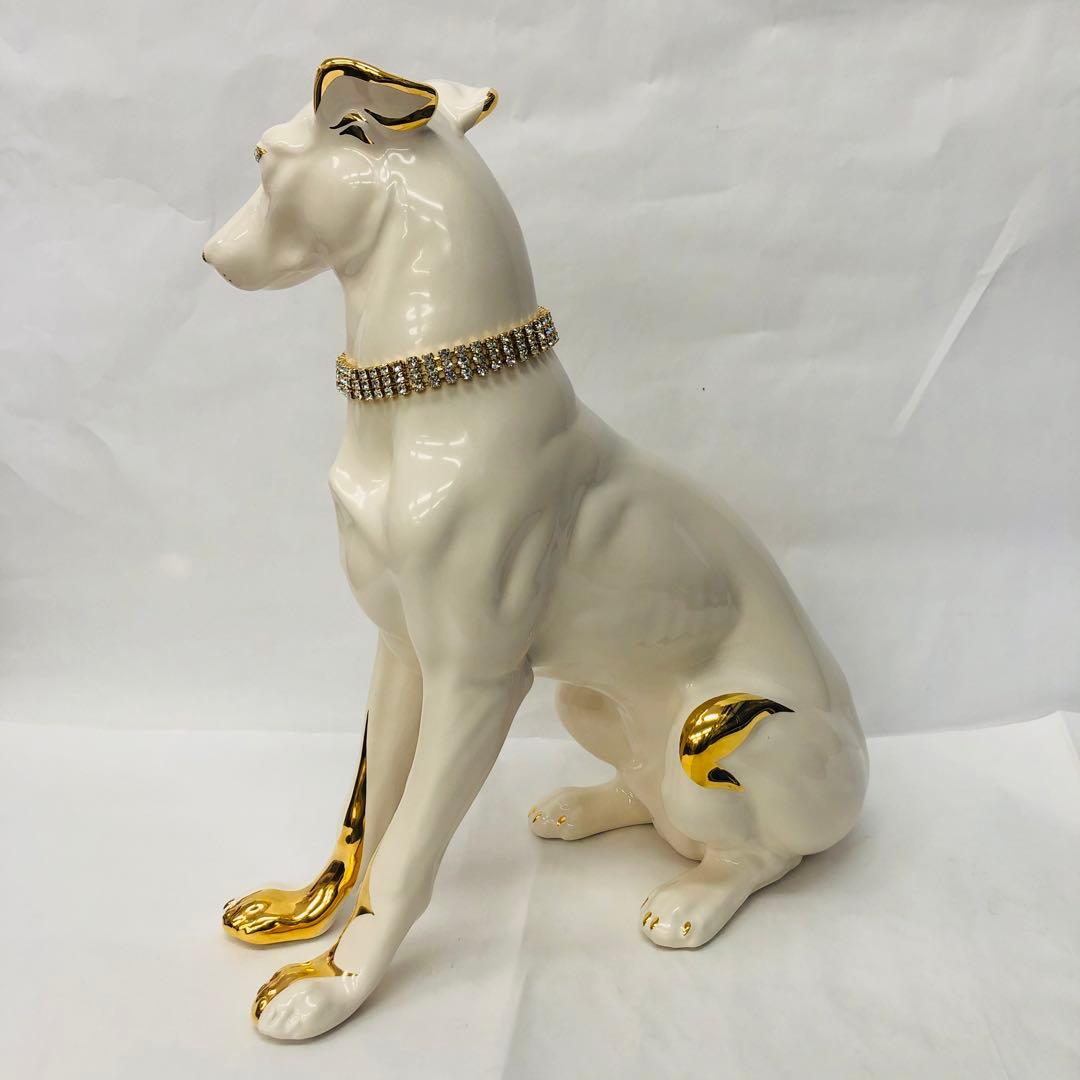 アウラ AHURA オブジェ　犬　ヨーロピアン　金彩　イタリアングレーハウンド