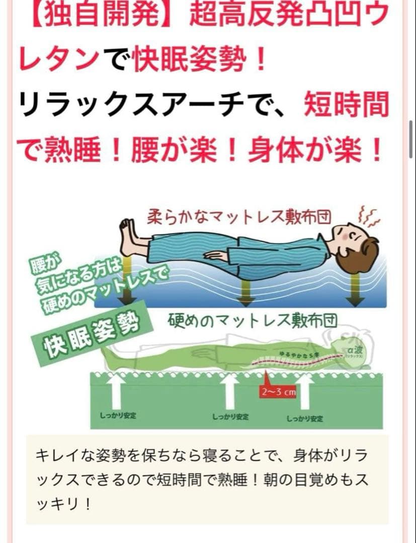 【訳あり格安】敷布団　快眠の王