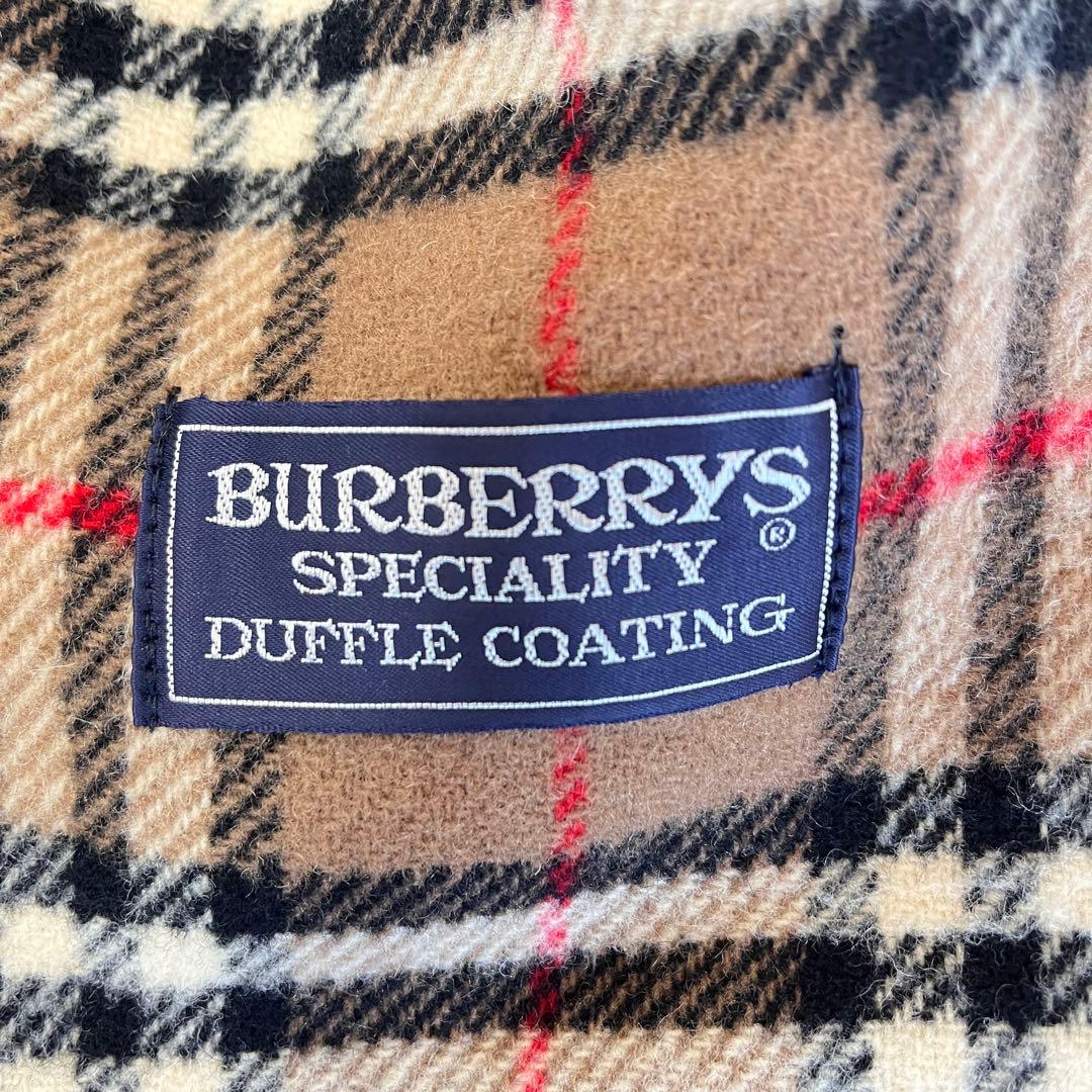 美品 バーバリーズ ダッフルコート ノバチェック キャメル ウール 英国