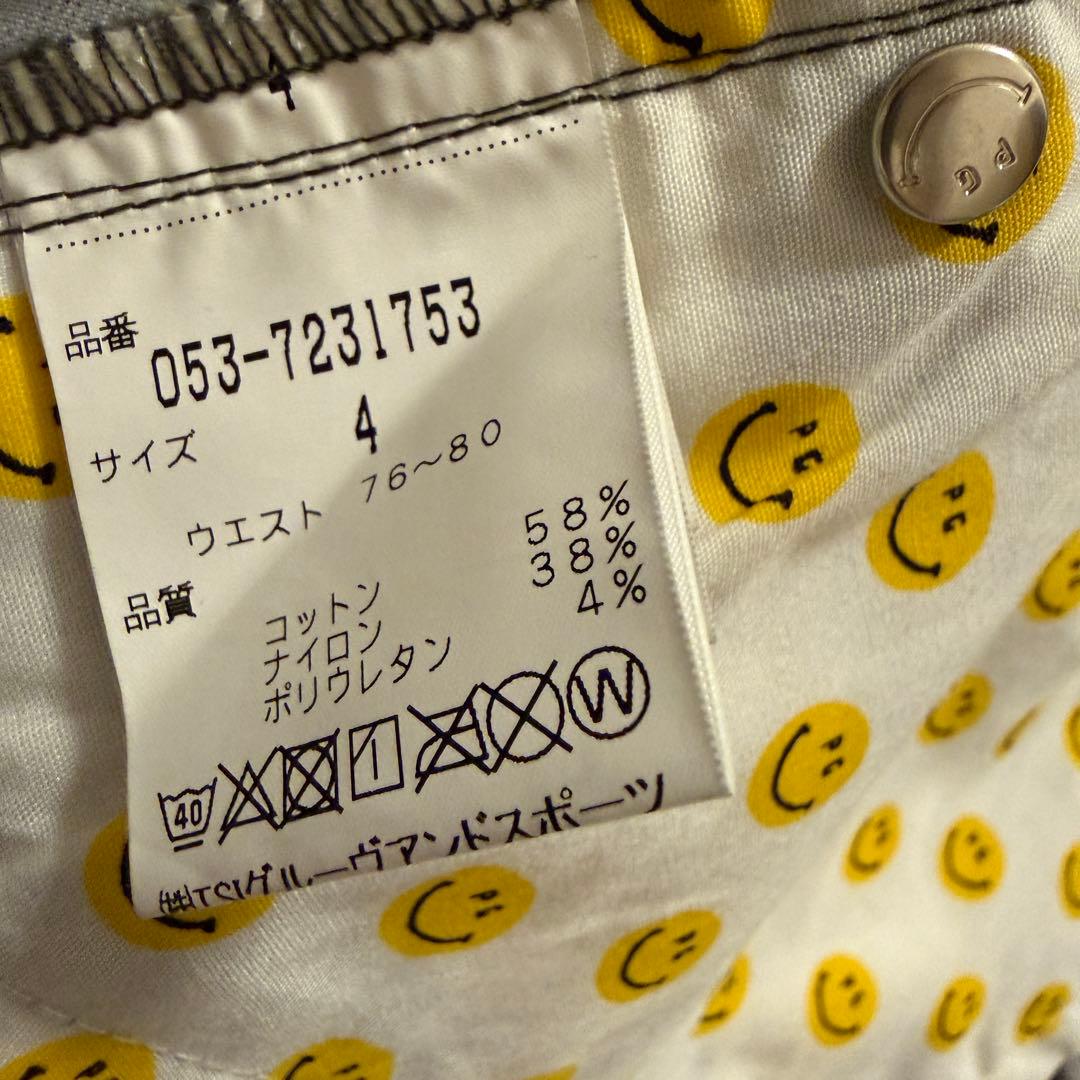 美品 パーリーゲイツ パンツ 迷彩 黒 白 緑 カーキ M〜L相当 カモ柄 4